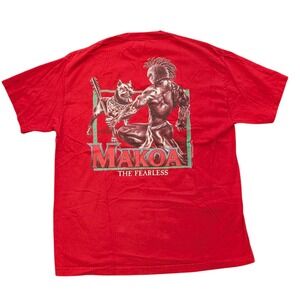 Vintage Makoa The Fearless Shirt Mens XL Red Hawaiian Strength Graphic T-shirt